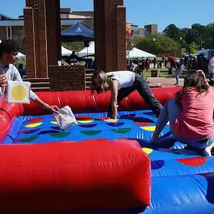 Students playing outside games