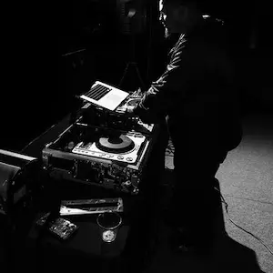 A dj playing music